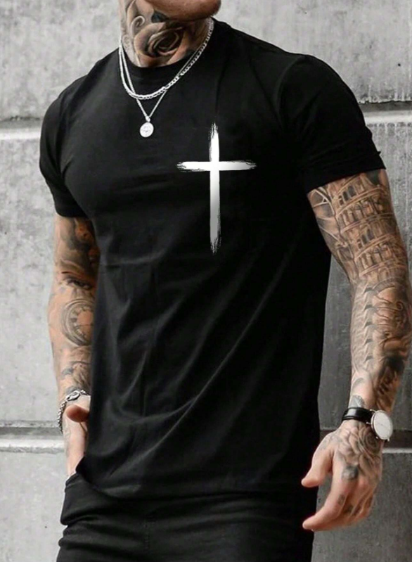 camiseta hombre con cruz