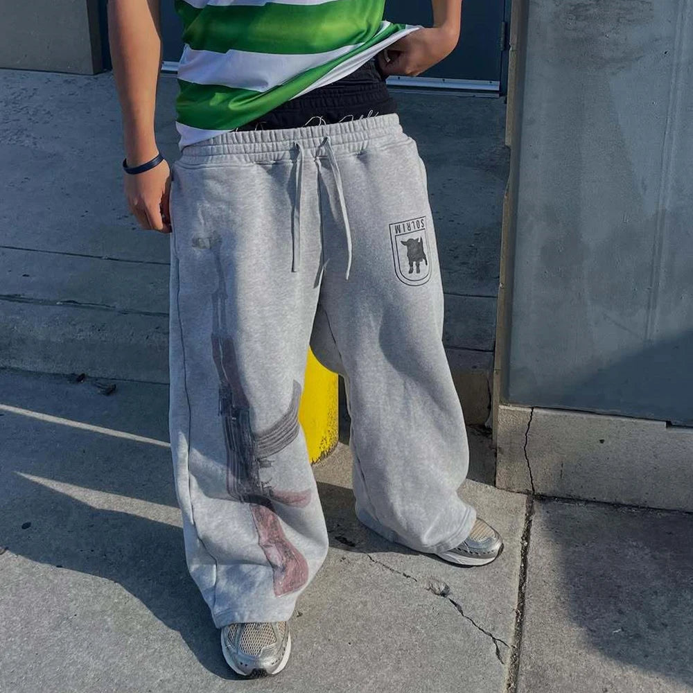 Pantalón chándal anchos con doble cintura
